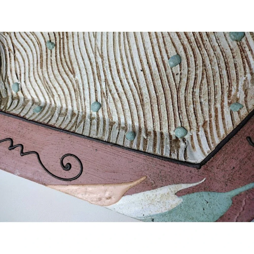 Unique Vintage Cunningham‎ Pottery Plate with Abstract Design in Relief